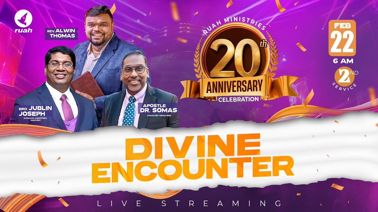 🔴Live -  DIVINE ENCOUNTER | RUAH MINISTRIES | 20th ANNIVERSARY CELEBRATION | 22 FEB 2026 #ruahtv