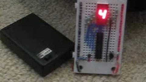 PICAXE-20M + 7 Segment LED + DS18B20