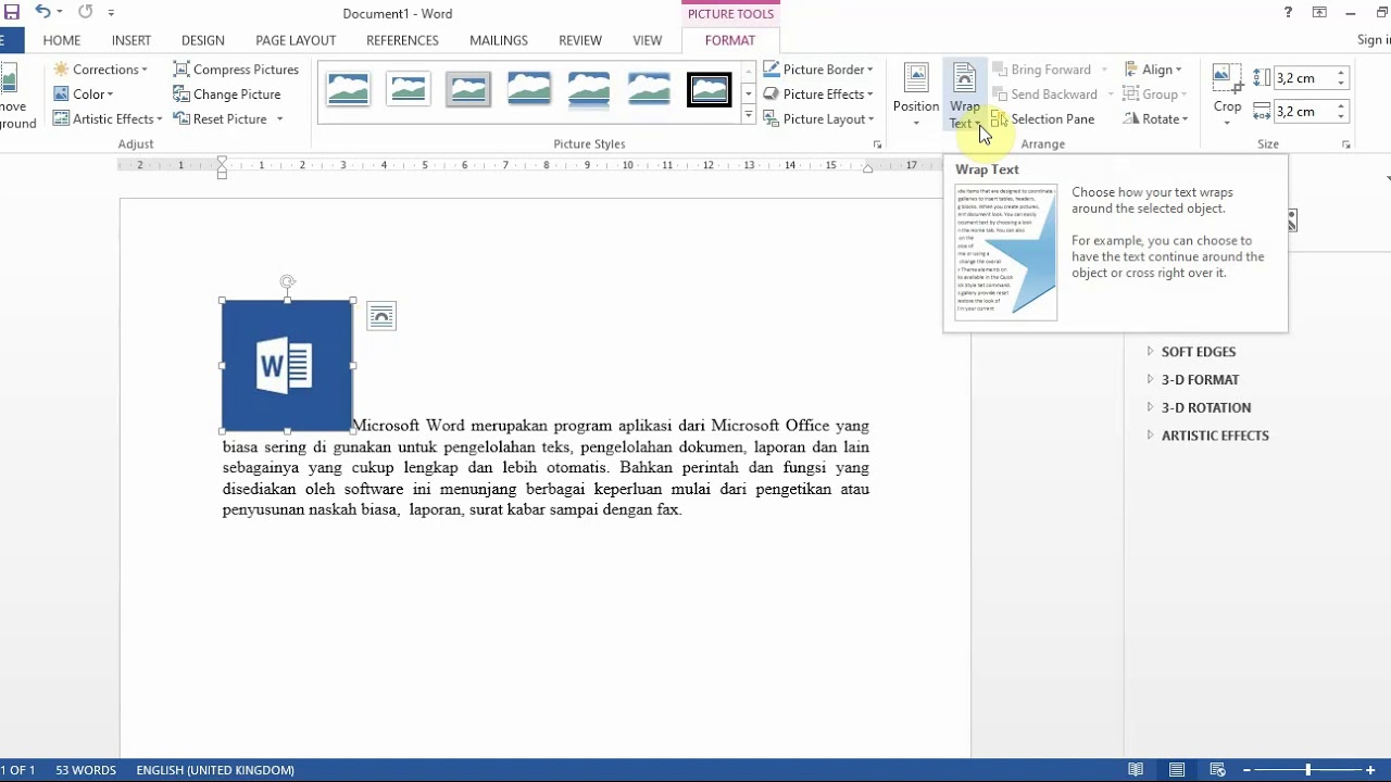 Memasukkan dan Mengatur Gambar pada Microsoft Word - YouTube