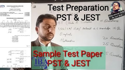 PST JEST Test sample paper | Teachers test sample paper by IBA | IBA Test Sample paper