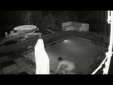 Alligator Attacks Couple In Swimming Pool (Security Cam Footage)