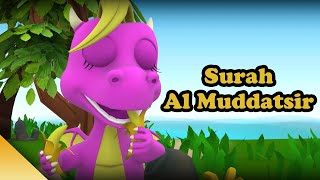 Cute Dinosaur Happy Eating His Own Banana With Surah Al Muddatsir