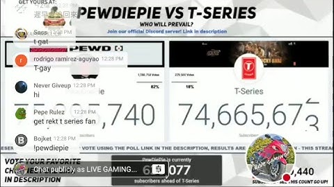 T series vs PewDiePie | PewDiePie vs T series | live subscriber count | 10.or G battery test