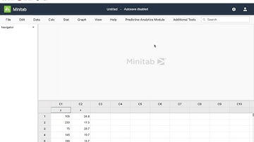 Minitab: Creating a Scatterplot