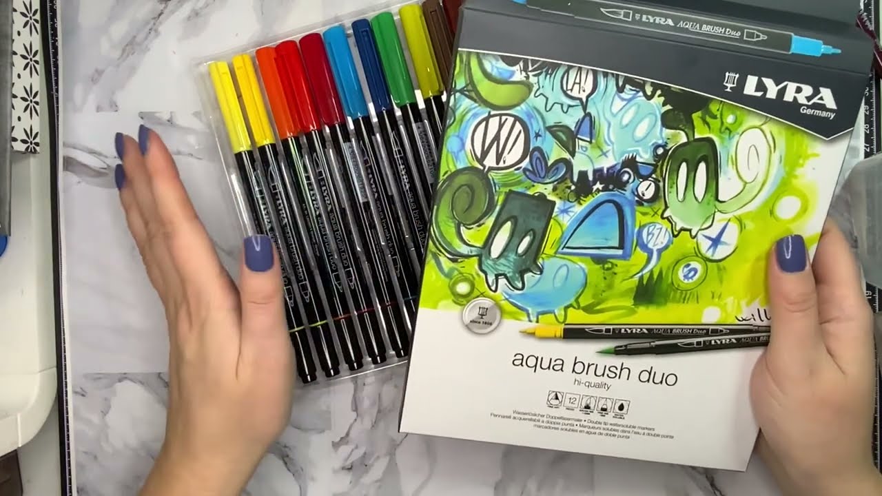 Perceptie tafel pion Lyra Aqua Brush Duo Watercolor Brush Pens short test of the set of 12  standard colors - YouTube