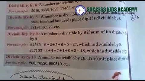 Class-4th/Mathematics/Chapter-6/Multiples and Factors/Test of Divisibility/Exercise-6.3/By-S. P. Sir