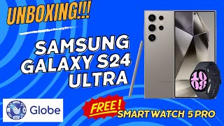 UNBOXING SAMSUNG GALAXY S24 ULTRA with FREE SMART WATCH 5 PRO | Short Vlog