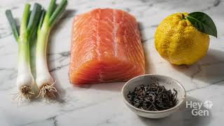 Tea-Smoked Salmon With Baby Leeks, Yuzu Hollandaise Salmon Roe