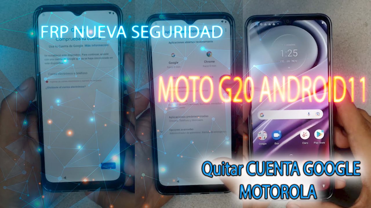 FRP Motorola G20 ANDROID 11 como quitar CUENTA GOOGLE NUEVA SEGURIDAD