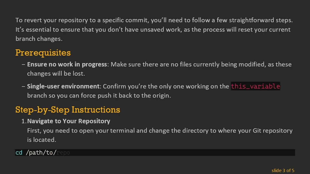 Repairing Your Git Repository: How to Revert to a Previous Commit with Confidence