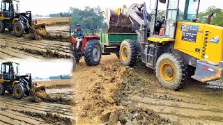 back landfill skills soil operator wheel loader matador 300kn pushing spreading soil dirt process