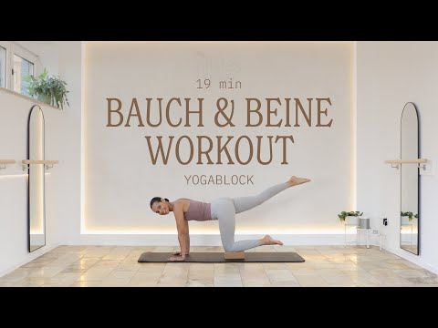 PILATES – 19 MIN BAUCH & BEINE WORKOUT | (mit Yogablock) DEUTSCH