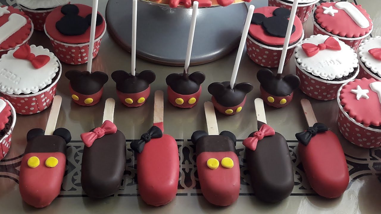 بوب كيك ومكنوم كيك ميكي ماوس/how to make mickey mouse magnum and pop cake