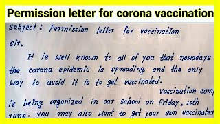 Easy Permission letter for corona vaccination from school to parents |Best Permission letter writing