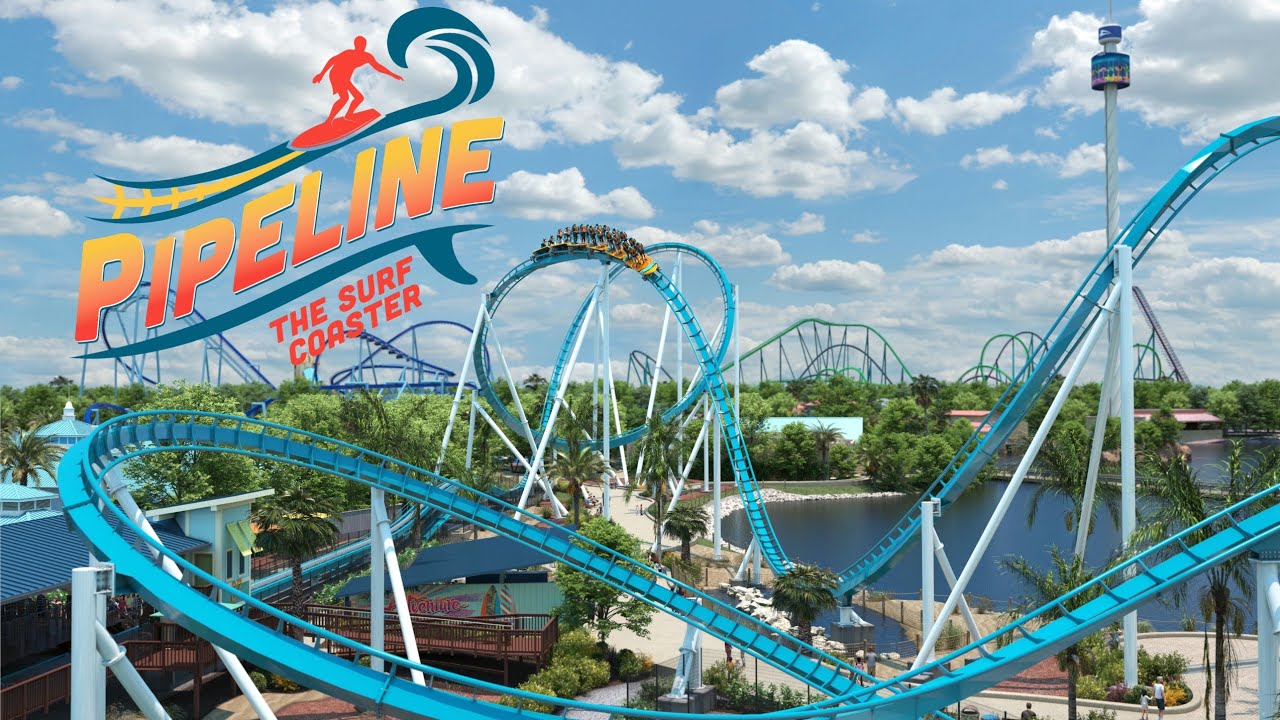 Pipeline Surf Coaster SeaWorld Orlando New for 2023 YouTube