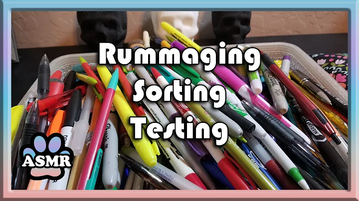 ASMR Rummaging, Testing, & Sorting Pens and Pencils / Writing / No Talking