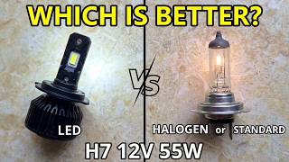 Bulb Comparison, LED vs Incandescent (H7 12V 55W) #automobile #lighting #sockets