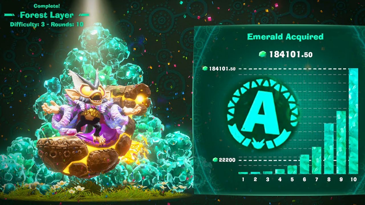 Donkey Kong Bananza Emerald Rush DLC - 100% Walkthrough Part 40 Gameplay - Forest Layer Difficulty 3