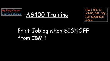 Print Joblog when SIGNOFF from IBM i