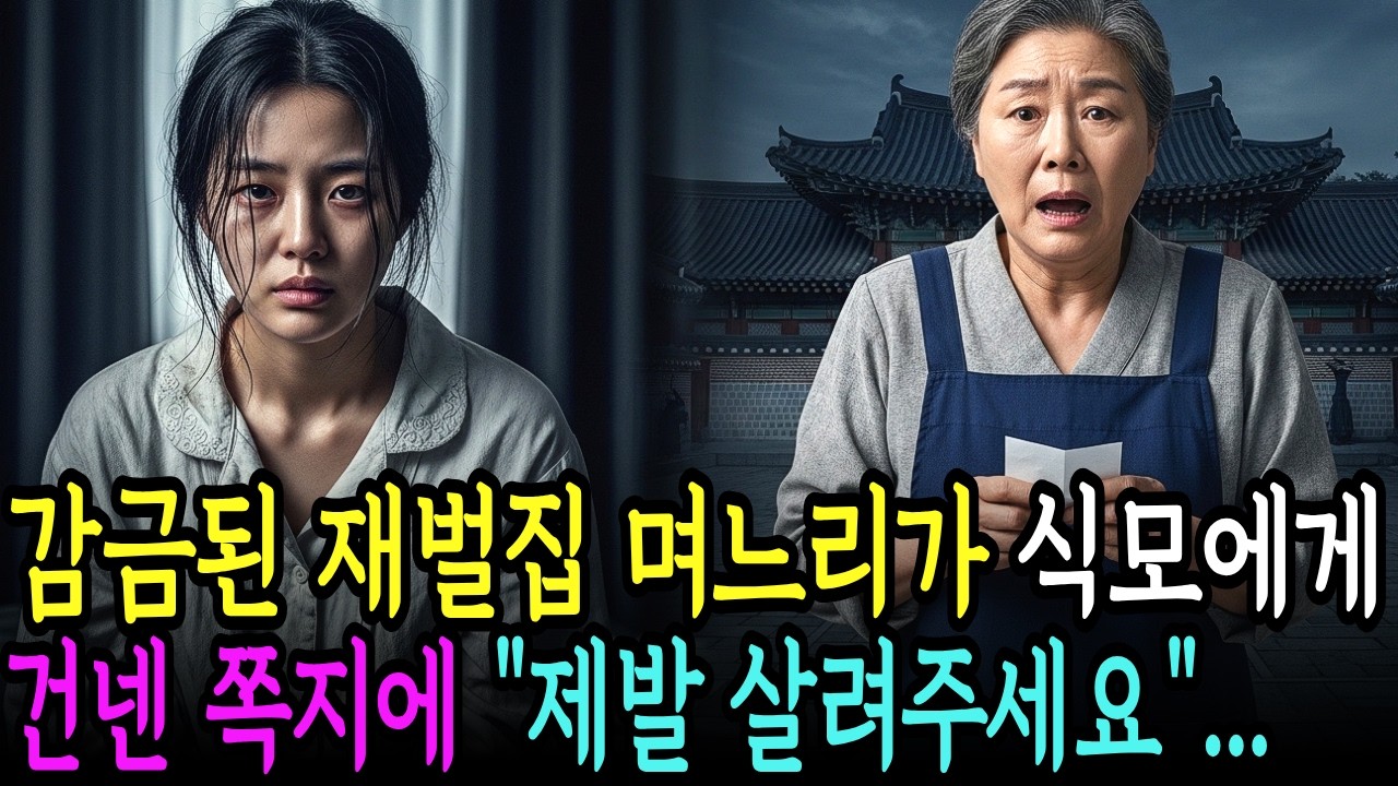 감금된 재벌집 며느리가 식모에게 몰래 건넨 쪽지 