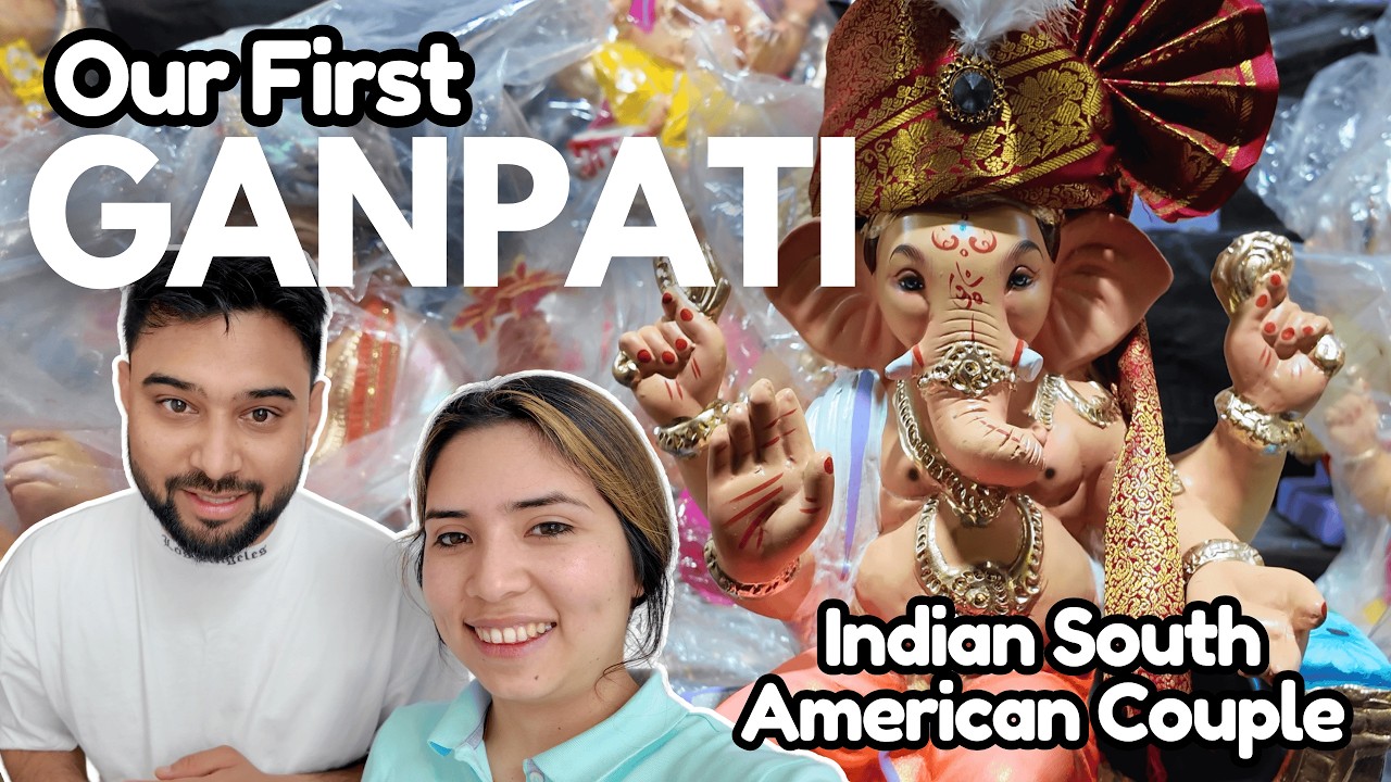Ganesh Chaturthi Vibes in Pune 🎉🪔 Indian South American Couple