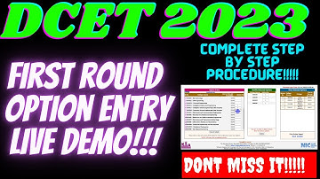DCET 2023 OPTION ENTRY LIVE DEMO |Option Entry College List |ND Academy for DCET Coaching
