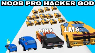 NOOB VS PRO VS HACKER VS GOD in Car Survival 3D