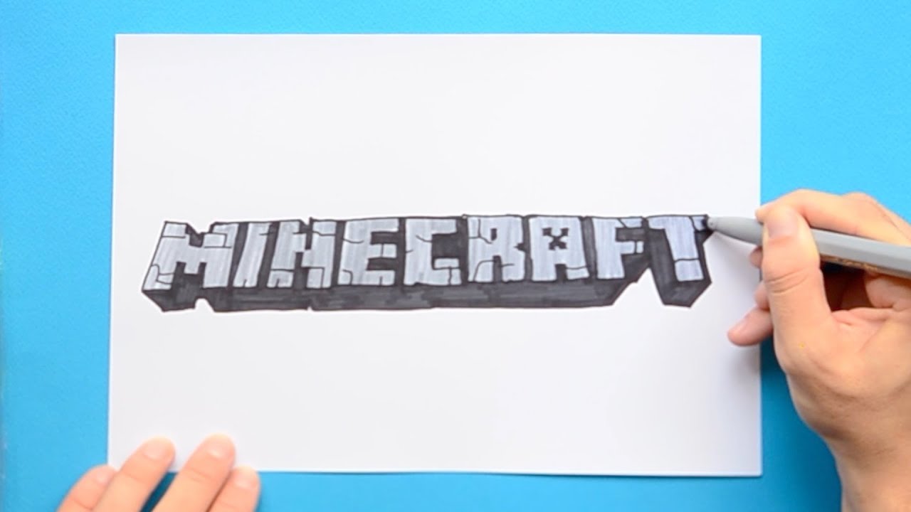 How to draw Minecraft Game Logo - YouTube