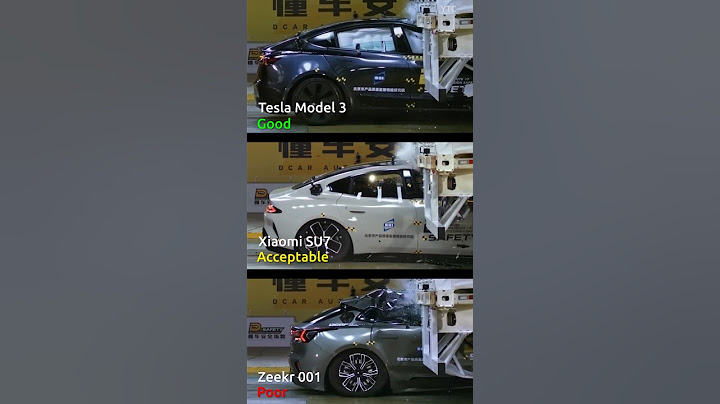Tesla Model 3,Zeekr 001,Xiaomi SU7, Nio ET5T vs Truck trailer crashtest