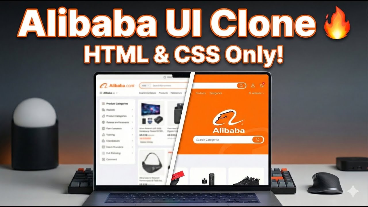 Alibaba Website UI Clone | HTML & CSS Only - YouTube
