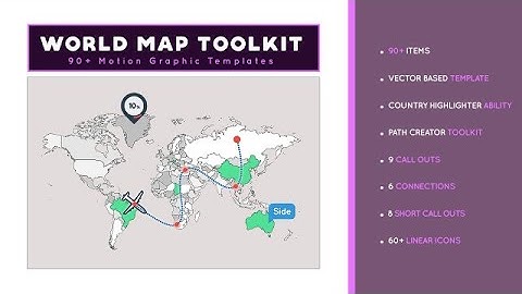 World Map Toolkit Motion Graphics Templates