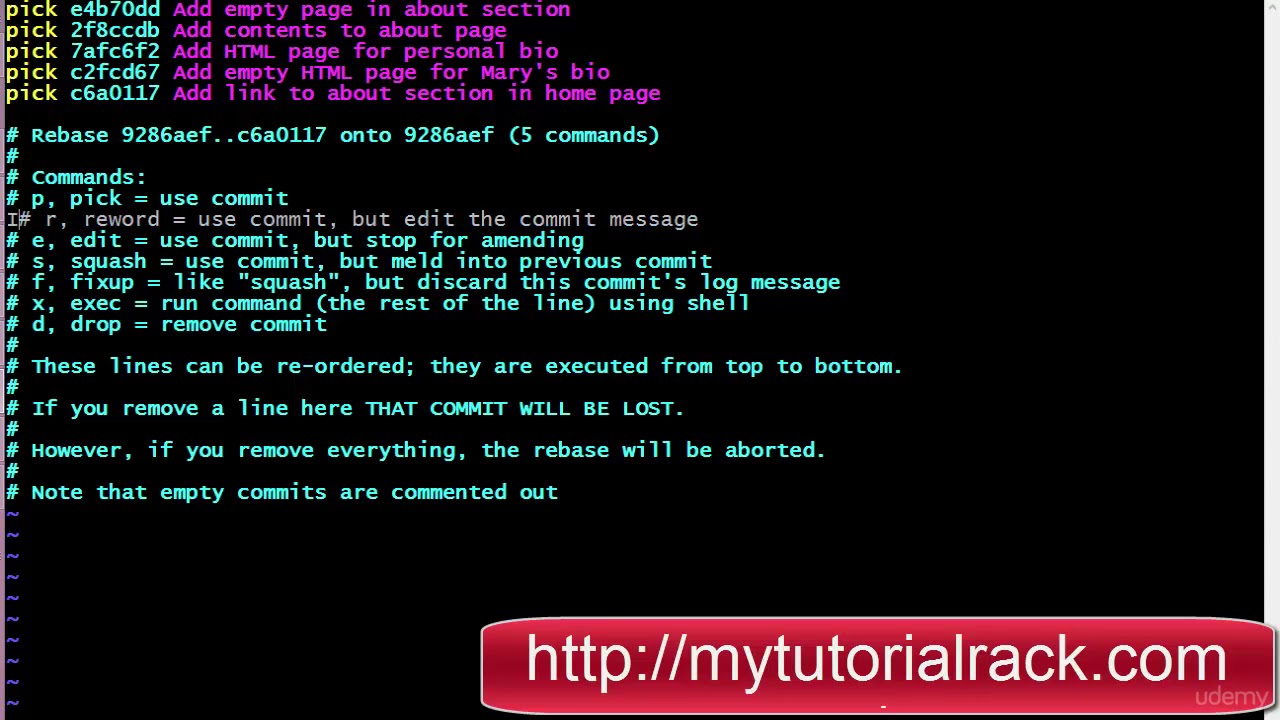 023 Manipulate individual commits and edit commit history using Rebase ...