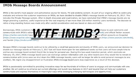 IMDb Message Boards To Shut Down