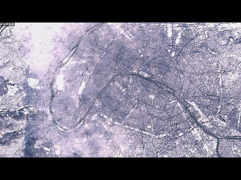 Paris snow seen from outer space