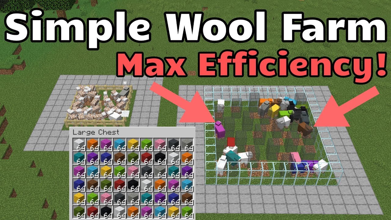 Simple Wool Farm (No Redstone - Max Efficiency!) (Minecraft Java) - YouTube