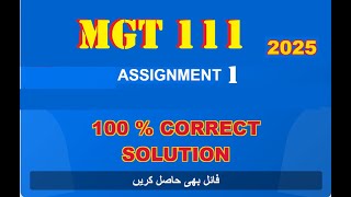 mgt 111 assignment 1 solution fall 2025