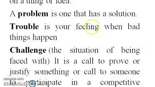 Difference in Problem, Trouble, Issue, and Challenge Dr. Zafar Mir