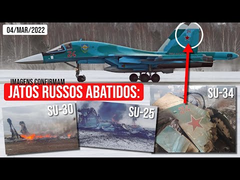 Jatos russos SU-25, SU-30 e SU-34 abatidos em 24h: Imagens confirmam abates