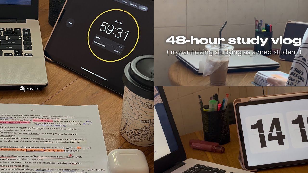 48-HR STUDY VLOG | romanticizing studying as a med student, a ...