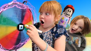 ADLEY & NiKO spin the ROBLOX WHEEL!!  Playing new Games as a Family! pet fashion and gaming movie screenshot 4