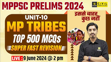 Tribes of MP | MPPSC Unit-10 | MP Tribes Top 500 MCQs | MPPSC Pre 2024 | By Avnish Sir