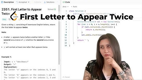 First Letter to Appear Twice LeetCode - Java