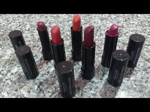 Oriflame lipstick pure color Rich Red swatches !!. 