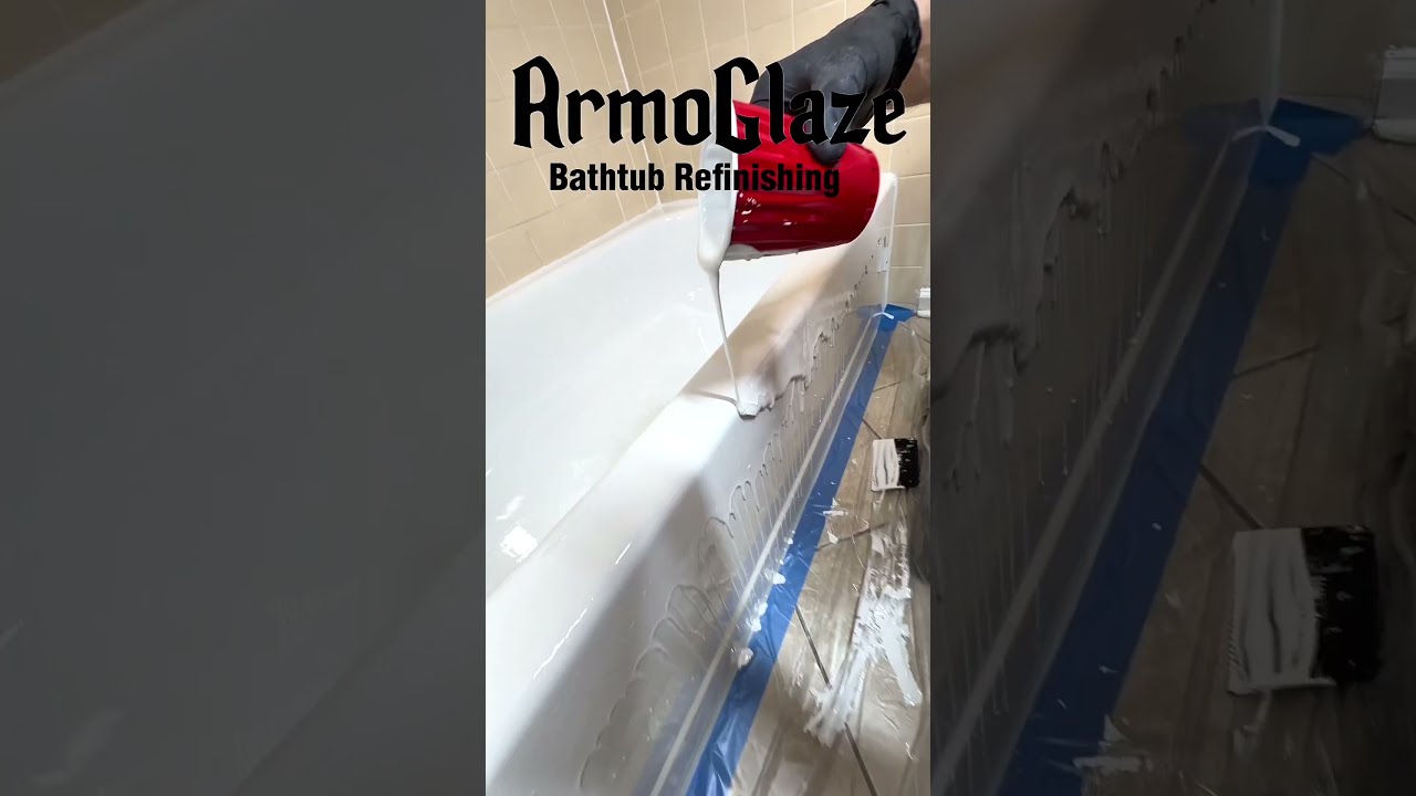 Bathtub Repair Without Replacement | Epoxy Pour-On Refinishing #shorts #diy