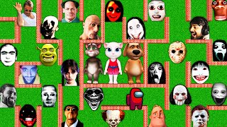 SURVIVAL MAZE with 100 NEXTBOTS in MINECRAFT animation OBUNGA gameplay coffin meme