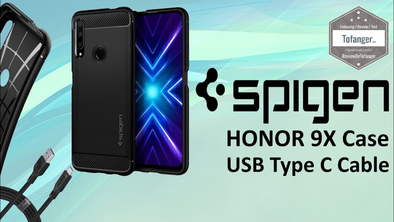 Чехол Spigen HONOR 9X или Huawei P Smart Z - USB-кабель Spigen DuraSync, тип C - Распаковка