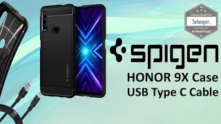 Spigen Case Honor 9X Veya Huawei P Smart Z - Spigen Durasync Usb Kablosu Tip C Kablo - Kutusuz