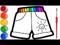 how to draw shorts step by step for kids/как нарисовать шорты поэтапно для детей