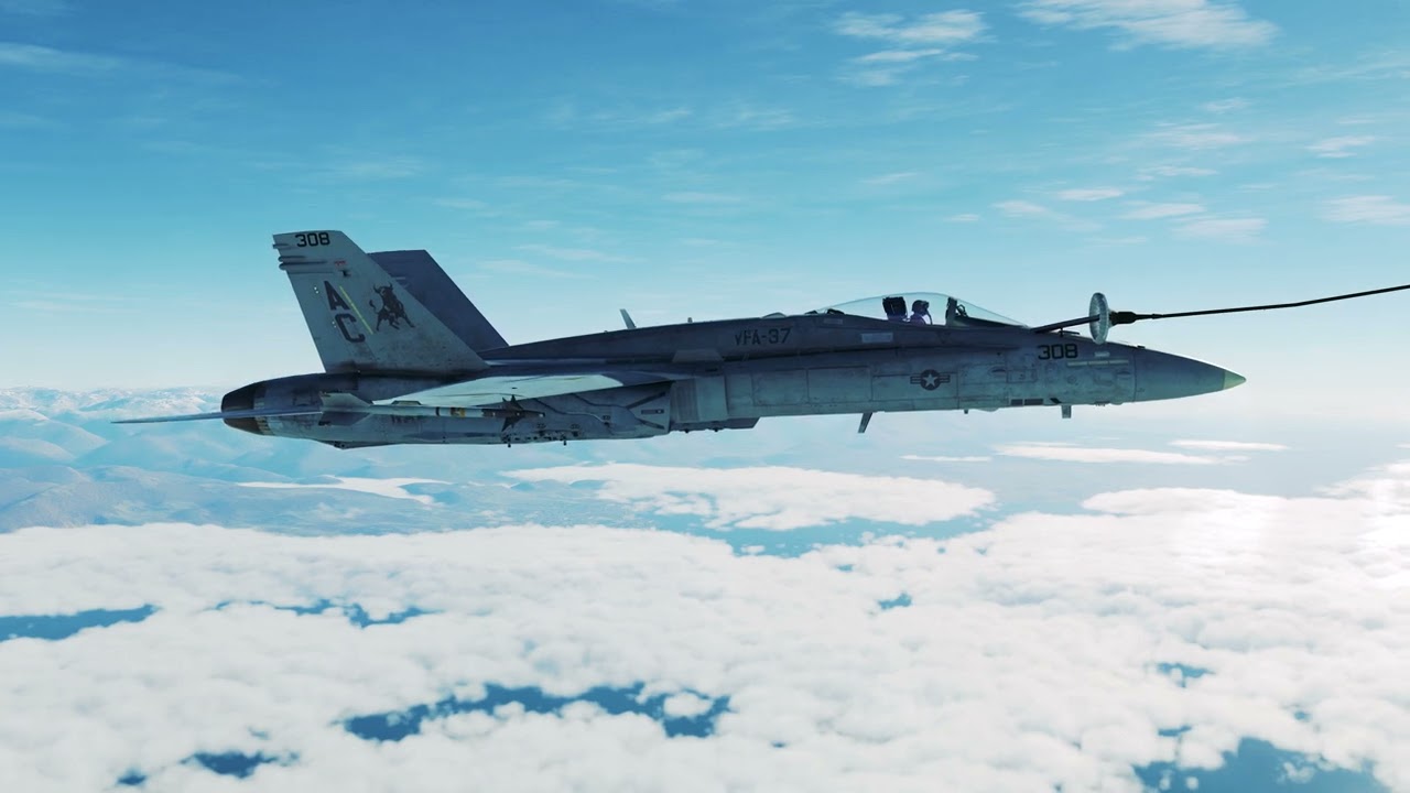 Digital Combat Simulator F-18 practice aerial refueling [4k, HDR]