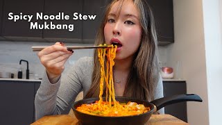 Buldak Spicy Noodle Stew Mukbang *ASMR* (no talking)